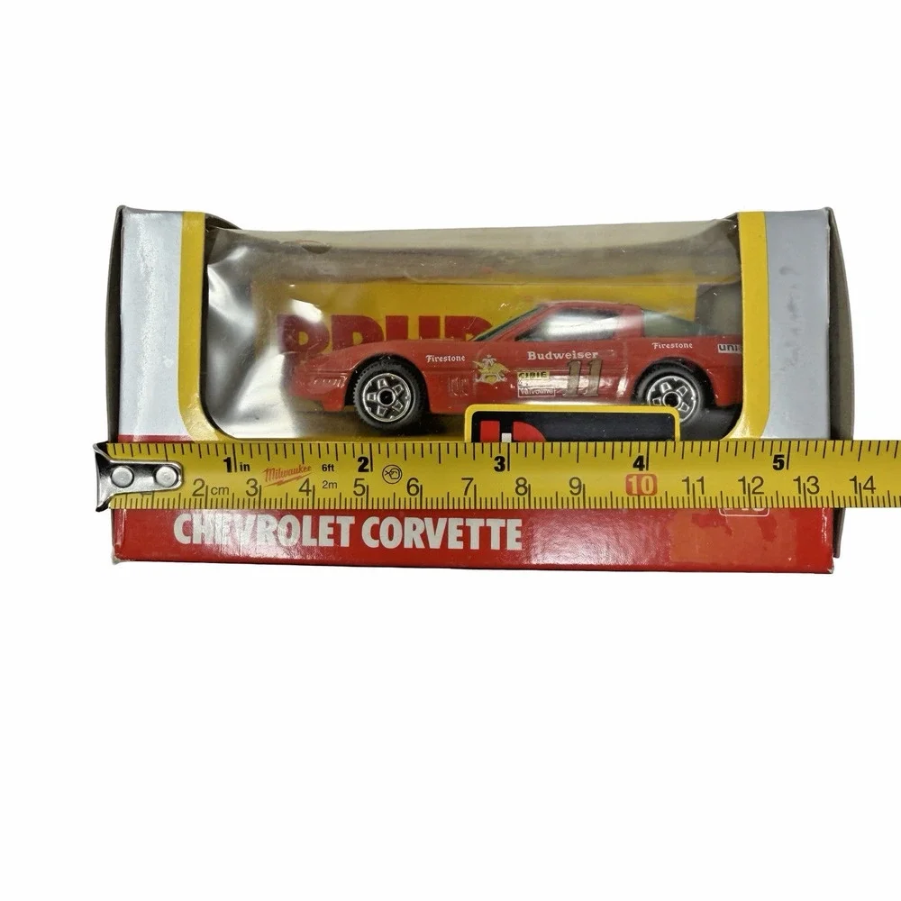 Vtg Bburago Budweiser Red Chevrolet Corvette 1/43 Scale Made in Italy New in Box